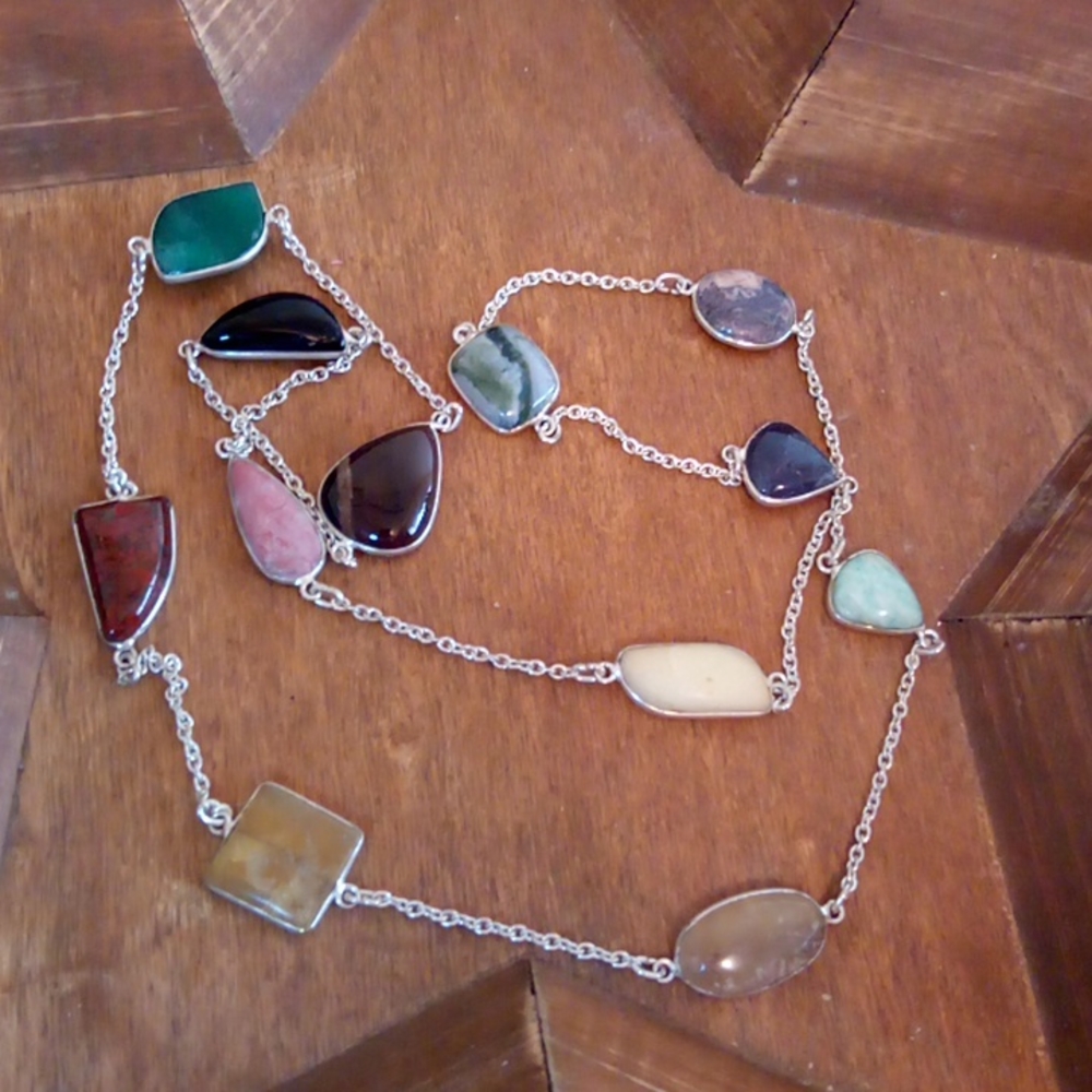 36" multi real stone necklace - Picture 11 of 16